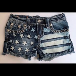 Miss Me • 26 • Stars, Stripes & Bling Jean Shorts